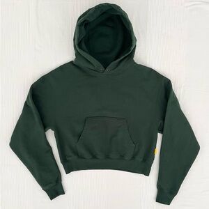 Yellow Label Co Women's Cropped Hoodie Size S Hunter Green Pullover Cozy Canada